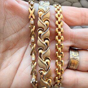 14K Diamond Tennis 'XO' Bracelet 10g 7.75" - 8"